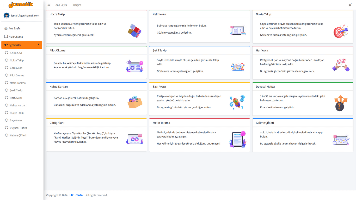 hızlı okuma programı ekran görüntüsü